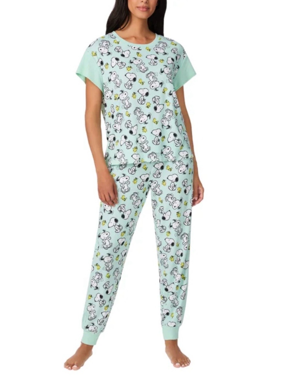 Snoopy Print Pajama Set - Cute Cartoon Sleepwear